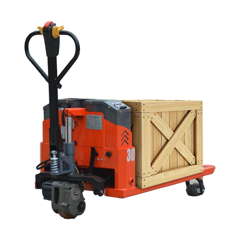 Powered Pallet Jack Red Outdoor Big Wheel Electric Pallet Lift Truck