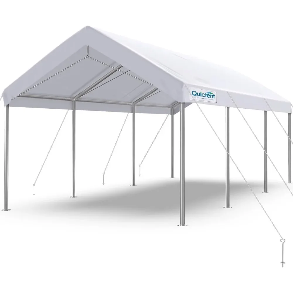 

10’x20’ Heavy Duty Carport Car Canopy Galvanized Car Boat Shelter with Reinforced Steel Cables