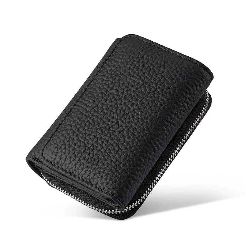 New Three-fold Zero Wallet - Multi-functional Anti-theft Card Reader with Multiple Card Slots - Large Capacity Zipper Money Bag