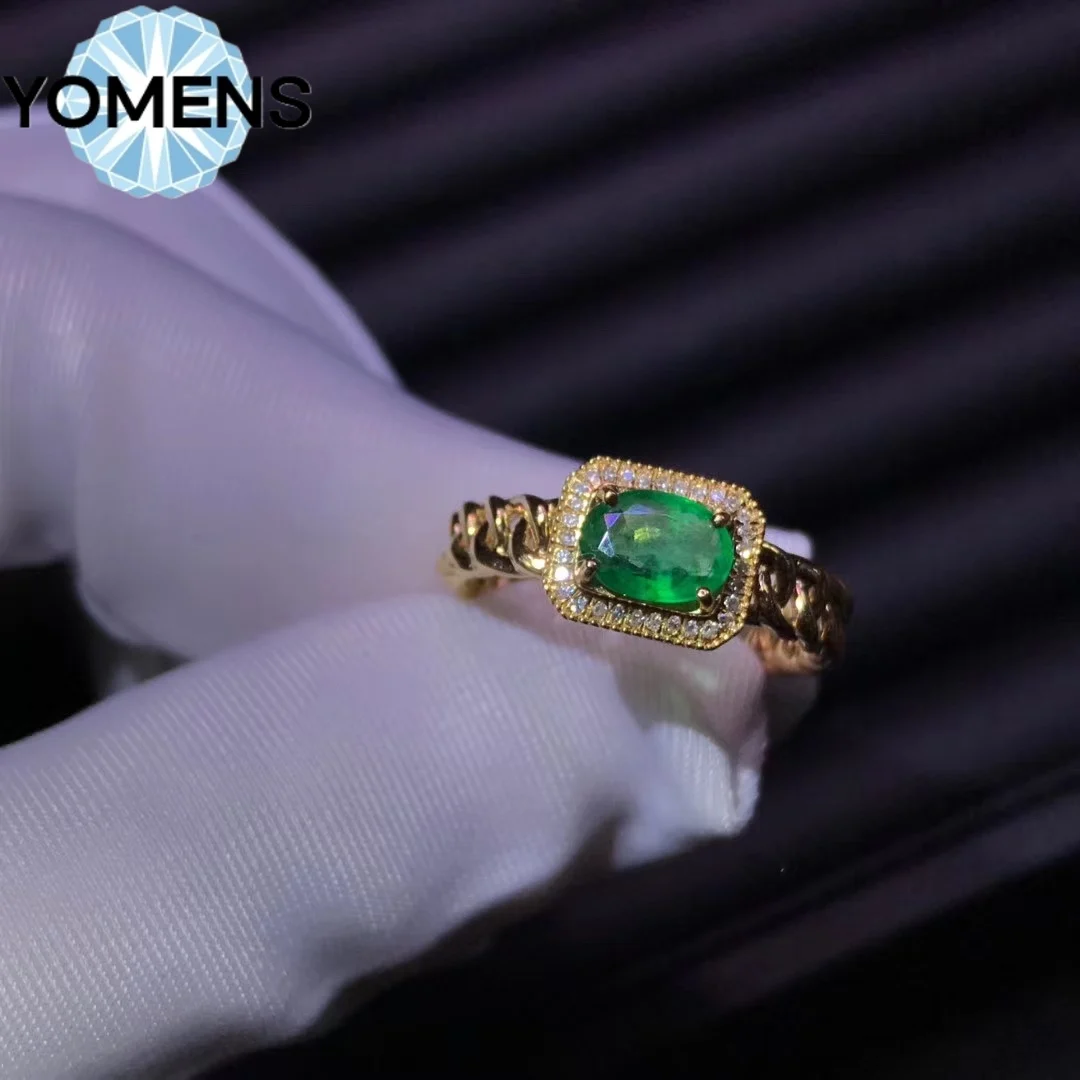 Sterling silver 925 emerald ring female ring female send free gem luxury brand replica 925 silver jewelry with certificate.