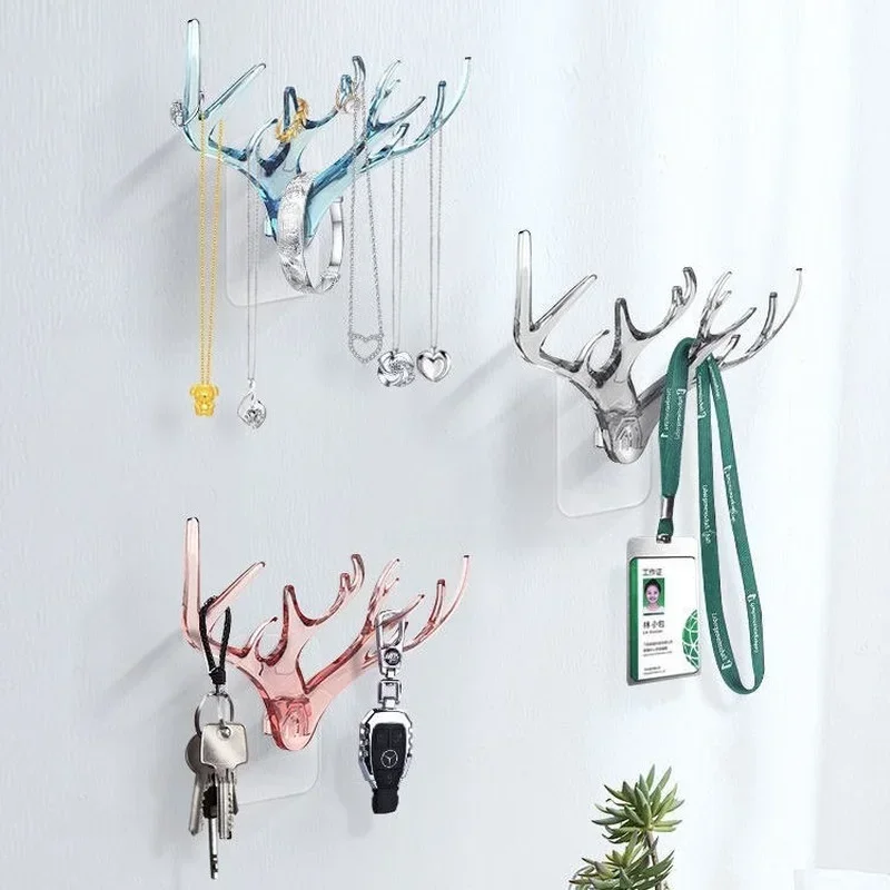 Wall Hanging Hook Vintage Deer Antlers Wall Coat Rack for Hanging Clothes Hat Scarf Key Deer Horns Hanger Rack Wall Decoration