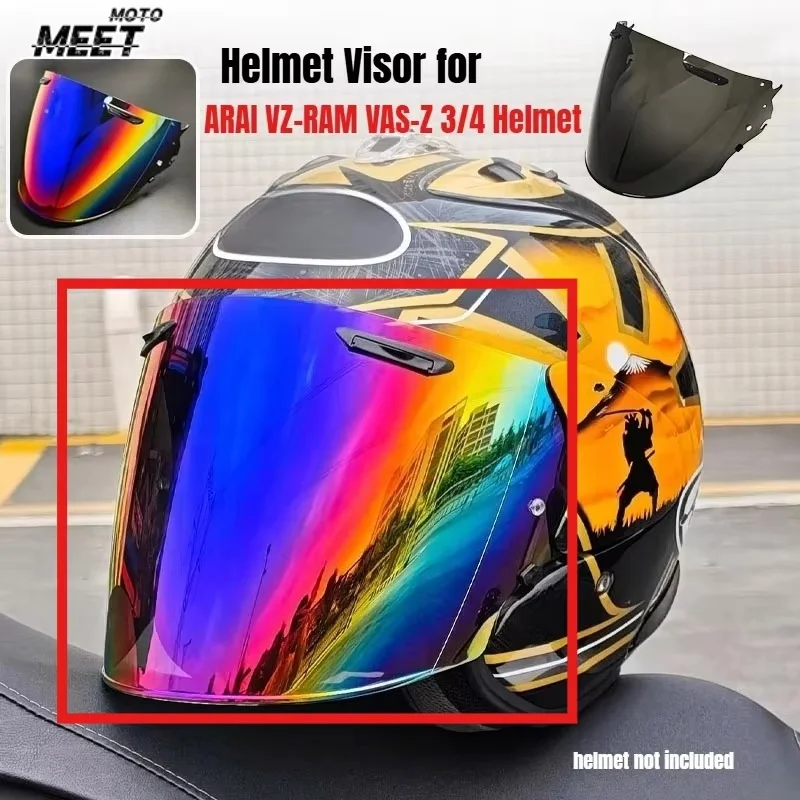Motorcycle Helmet Visor for ARAI VZ-RAM VAS-Z 3/4 Helmet Lens Electroplated Color-changing Sheet Anti-fog Sticker 헬멧반모