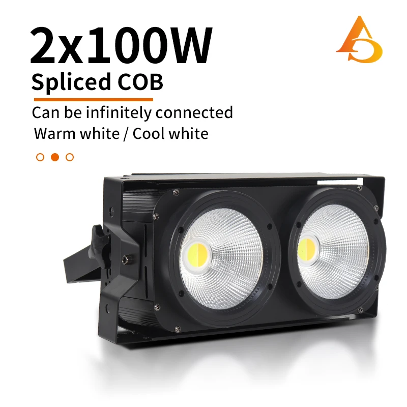 AICPOSE 200W 2-Eye Audience LED Blinder Par Light with 40/60 Beam Angle IP33 Smooth Dimming for Theater & Studio
