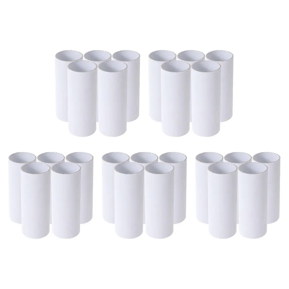 25Pcs Handcraft Paper Tubes White Cardboard Craft Rolls Blank Paintable DIY Projects for Kids School Party Home Decor Creative