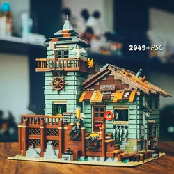 21310MOC Old Fishing House Street View City House Architecture Boys and Girls Series Assembled Adult High Tech Building Toys