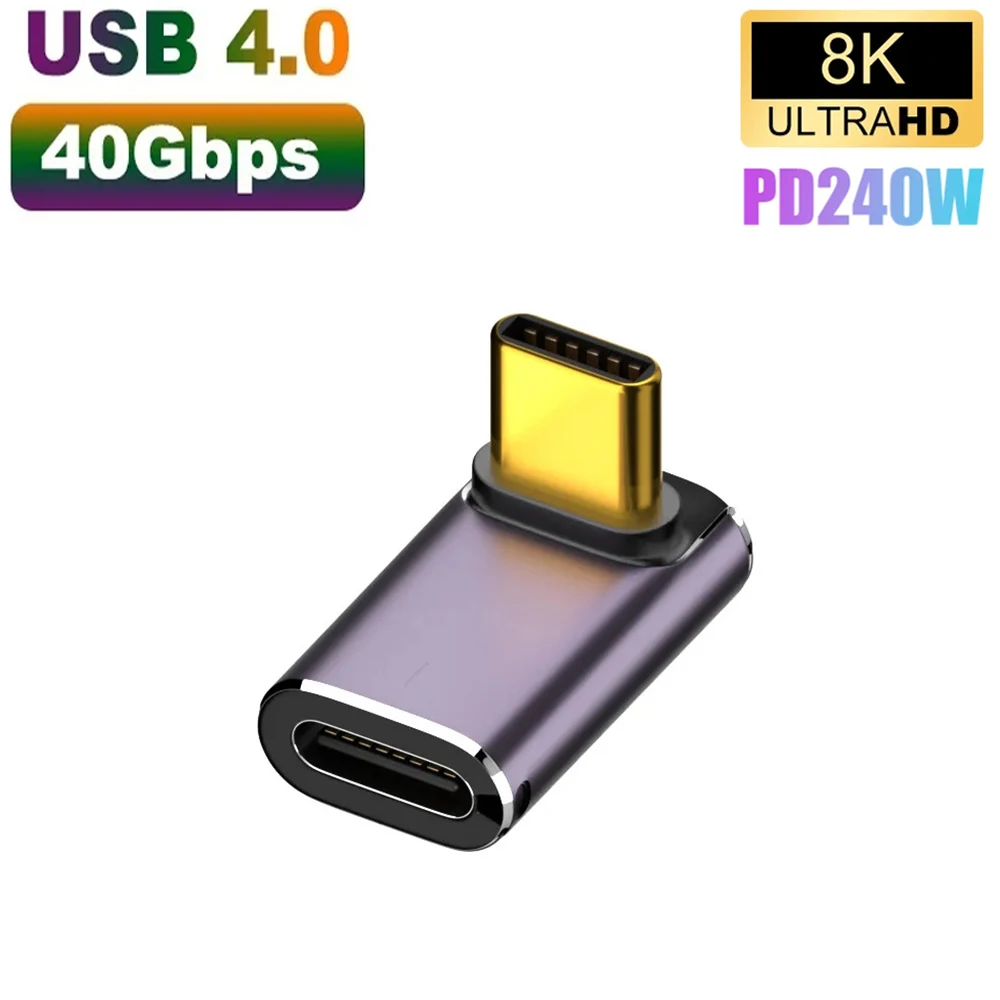 240W USB4.0 40Gbps Type C 90 graden adapter 5A USB C naar Type C snellaadconverter USB C dataadapter voor Macbook 8K60HZ