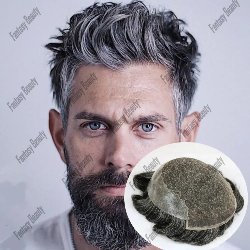 

Natural Hairline1B50 1B40 1B80Grey Male Q6 Swiss Lace Front&Pu Toupee Men Human Hair Blonde Male Wig Capillary Prosthesis System