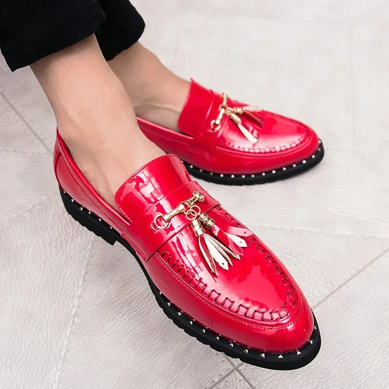Mocassin homme Calzado hombre Zapatos de hombre Men tassel loafers Mens loafers leather Man shoes leather tassel