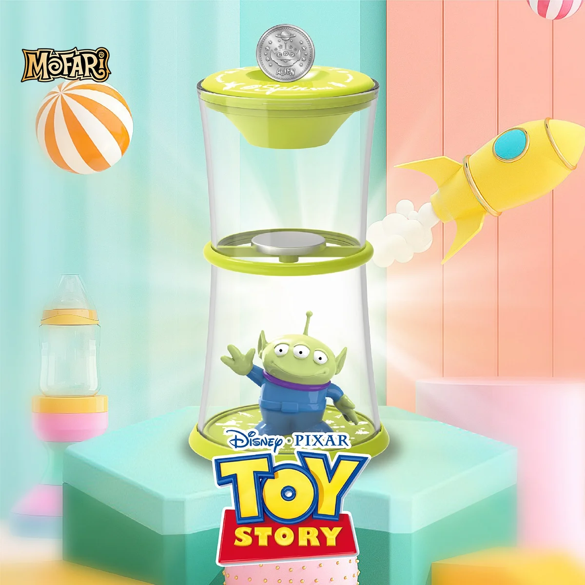 

Disney Toy Story 4 Green Aliens Piggy Bank Money Savings Bank Spins Coin Bank Mini Dolls Kids Toys Model for Children Gift