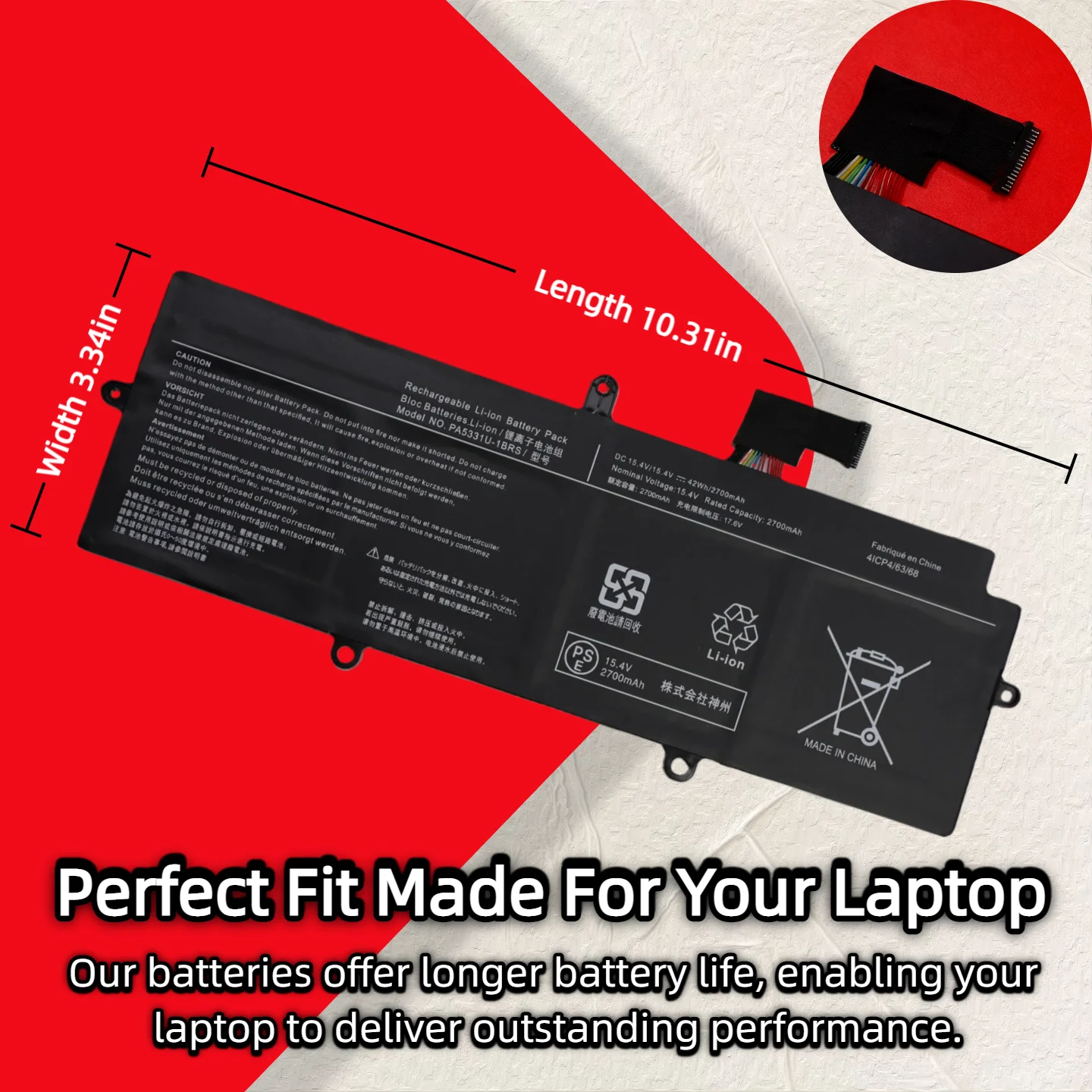 الجملة والتجزئة ❗ ❗ ❗ بطارية كمبيوتر محمول PA5331U-1BRS لبطاريات توشيبا دينابوك بورتيج A30-E تيكرا A40-e1420 X30l-g #4