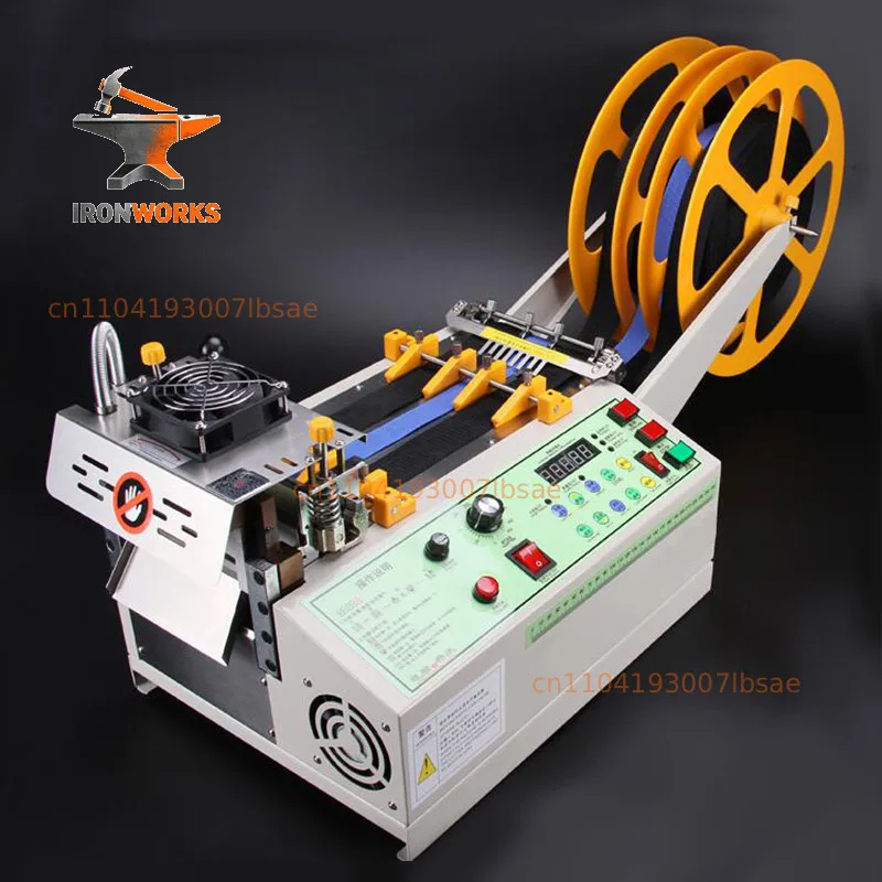 140T computer hot and cold Cloth belt cutting machine, magic adhesive tape zipper webbing machine elastic belt automatic cutting