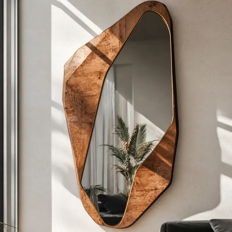 Artistic Irregular Full Length Mirror Creative Special Shaped Wall Mounted Decorative Mirror for Home Living Room Bedroom