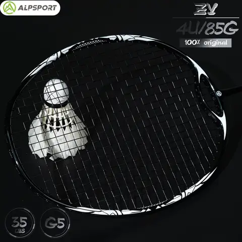 Alpsport ZY 4U 카본 파이버 배드민턴 라켓 헤비 듀티 헤드 최대 35파운드 프로페셔널 폭력적인 공격 (프리 스트링) 트레이닝 스포츠 아웃도어