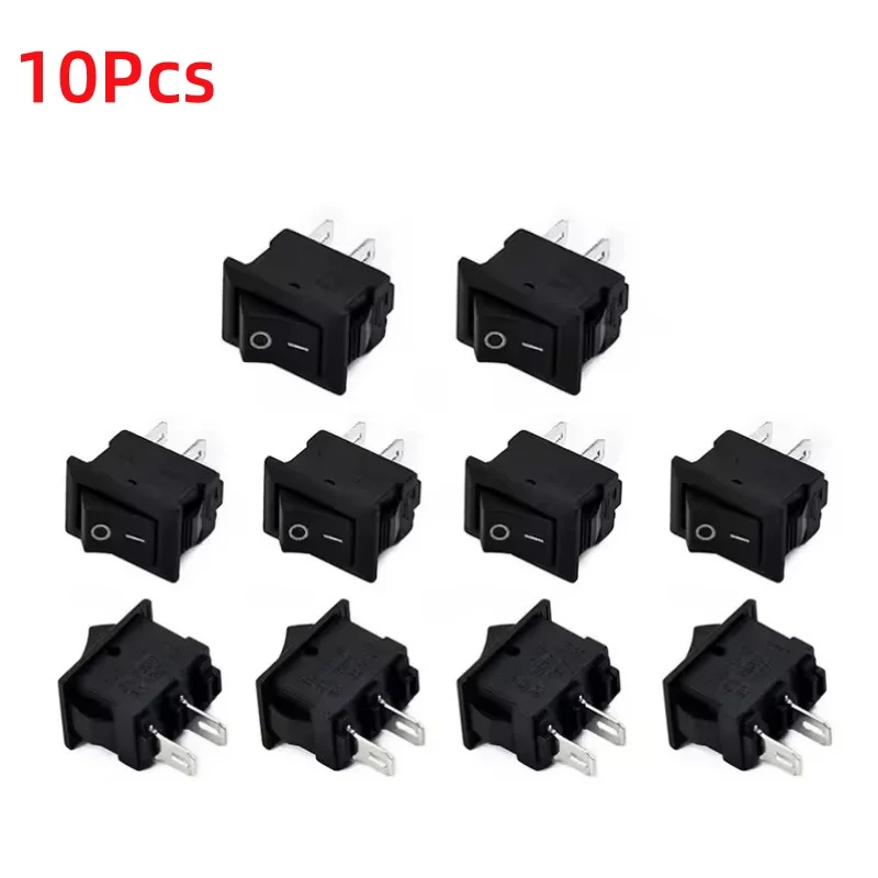 10 قطعة السيارات سيارة شاحنة قارب الروك المستديرة 250 فولت 3A 2-Pin ON/OFF تبديل SPST مفاتيح الروك التبديل 10x15 مللي متر