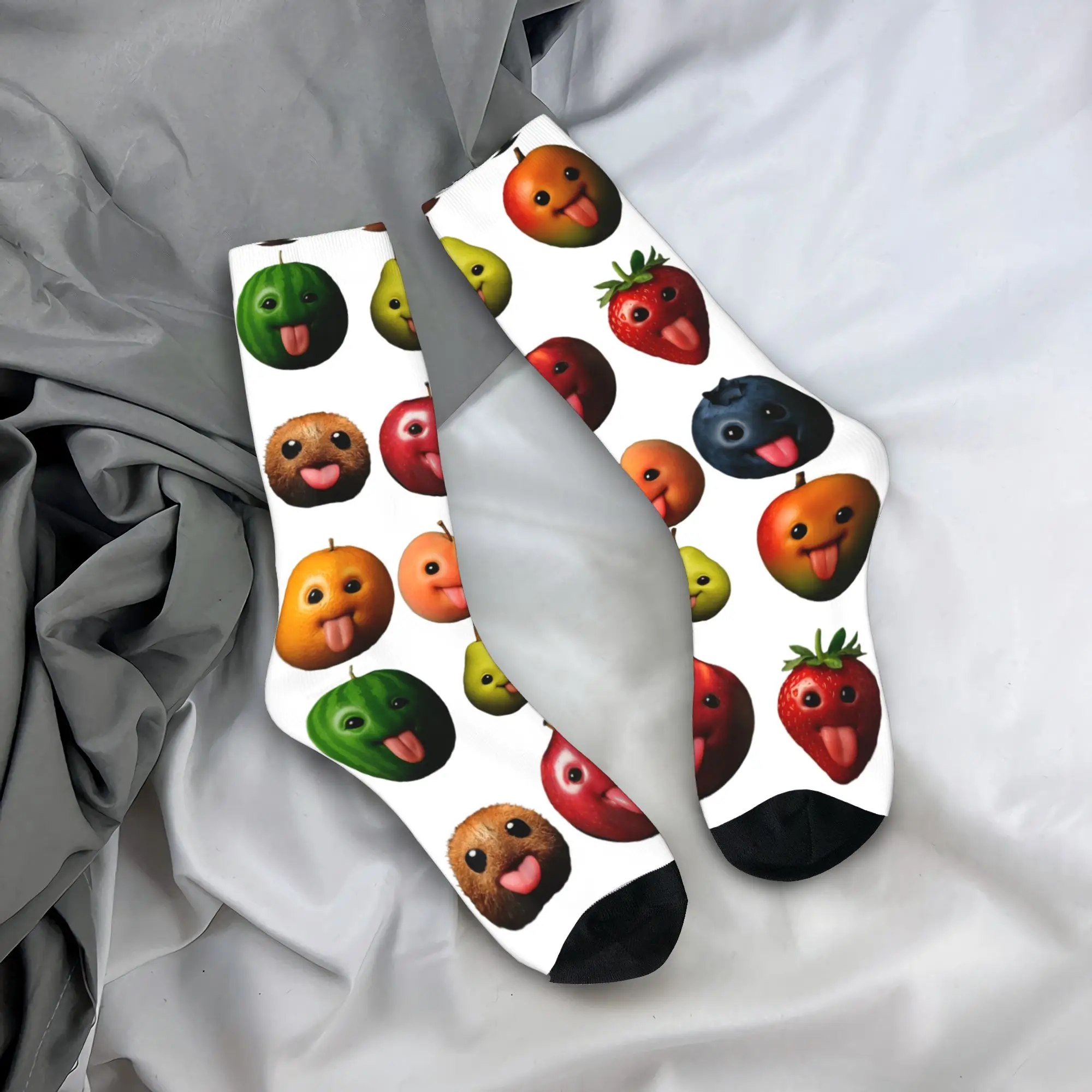 مضحك سخيف AI الفاكهة الجنرال Z ميمي BrainRot الفكاهة اللسان خارج الجوارب مكافحة العرق جوارب النساء الرجال الجوارب الناعمة الدافئة الربيع الجوارب