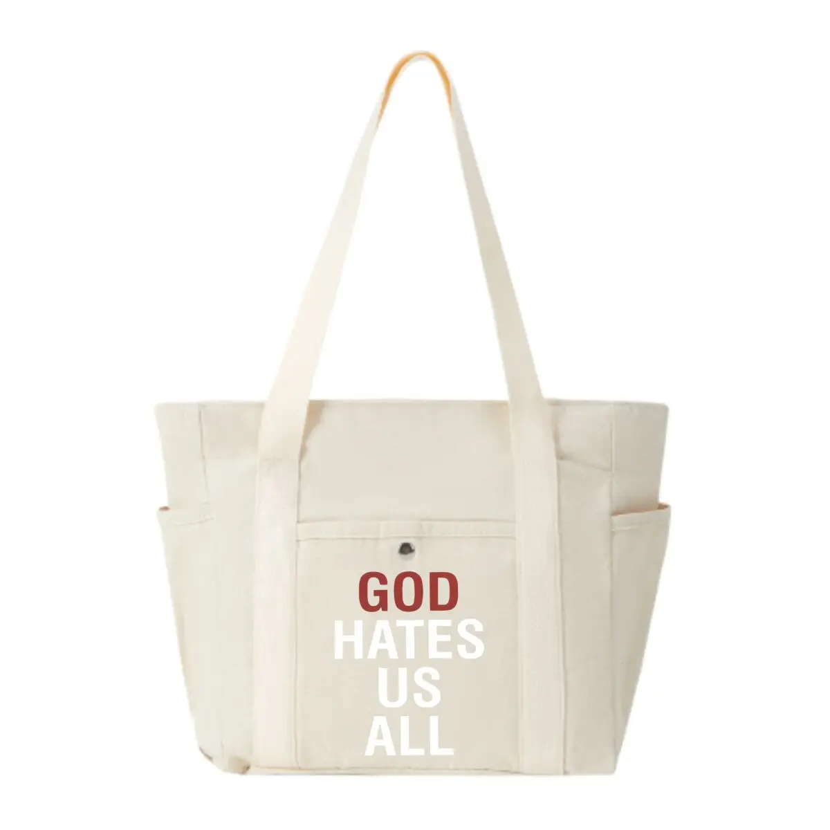 God Hates Us All Bold Text Women's Minimalist Shoulder Bag Multi-Pocket Daily Tote