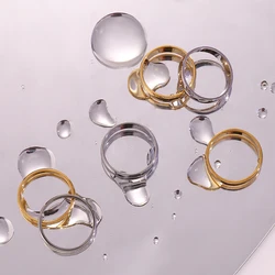 Size 5-10 Waterproof Stainless Steel Ring Gold Plated Silver Color 2mm 4mm 6mm Basics Rings For Men Women Stackable Rings