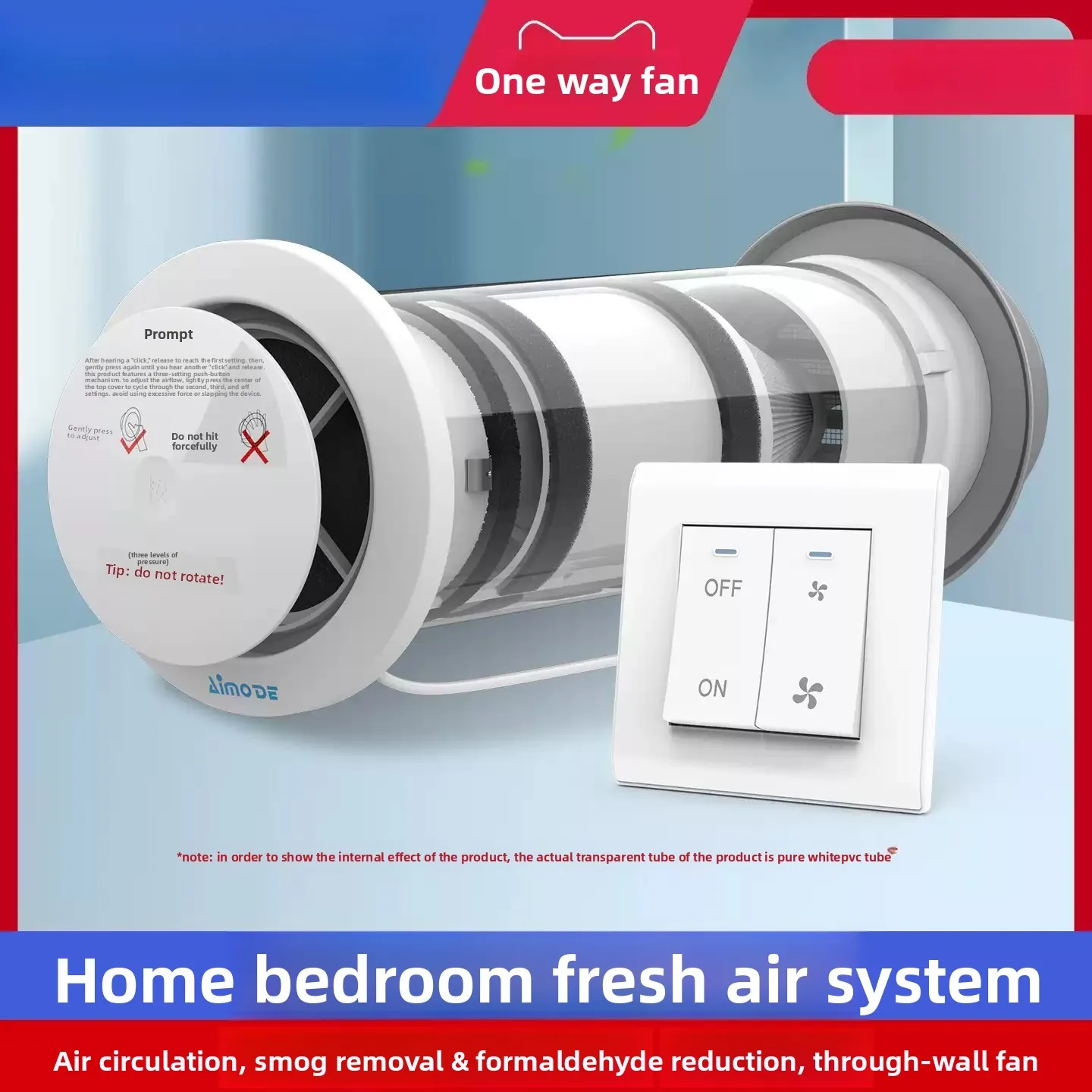 Wall Mounted HRV Heat Recovery Ventilator, Wifi Ductless Indoor Fresh Air Exchanger Recuperation Ventilation System