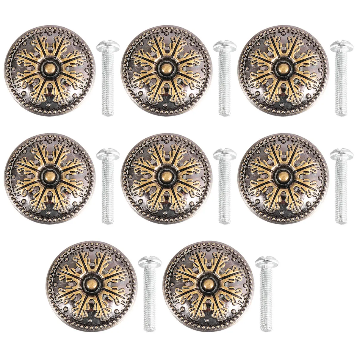 

8Pcs Snowflake Cabinet Door Handles Durable Furniture Pull Handles for Wardrobe Drawer Kitchen Chest 32mm Diameter