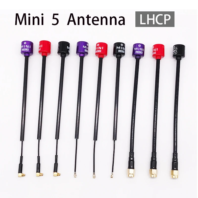 5.8G Lollipop 5 LHCP Antenna High Gain 2.8Dbi SMA/UFL(IPEX)/MMCX Length 150mm for RC FPV Racing Drone DJI Unit Transmitter Part