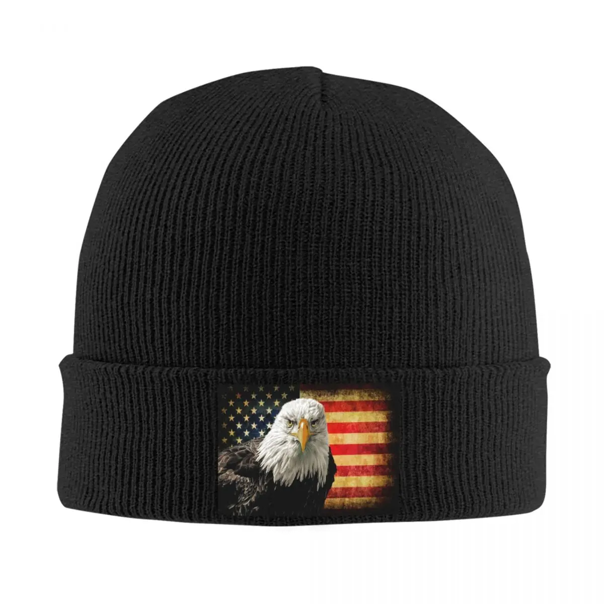 Custom Vintage American USA Eagle Flag Bonnet Hat Hip Hop Knitted Hats Men Women Unisex Warm Winter Skullies Beanies Caps