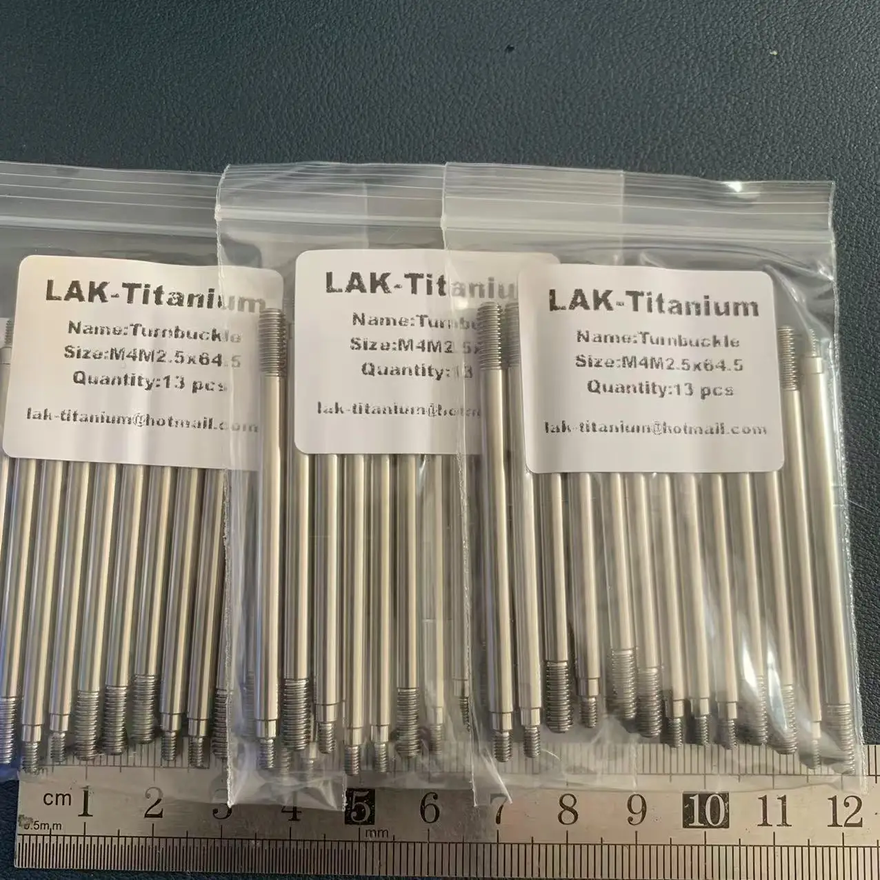 وصلة ربط المقطورة من التيتانيوم Diameter4mm ساق مستديرة 3.4x2.6 خيط M2.5x4.3 M4x10 الطول الإجمالي 57.5 59.5 64.5 70 73.5 Gr5