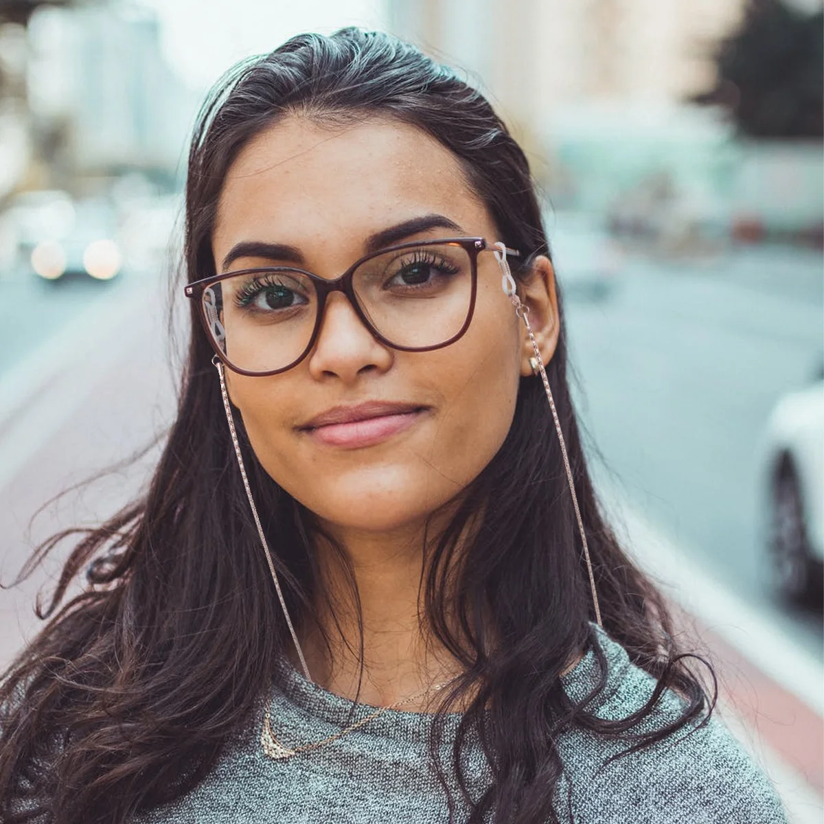 

Retro Stainless Eyeglass Stainless Steel Snake Chain Steel Snake Style Adjustable Eyeglass Chain Holder Sunglasses Holder Black