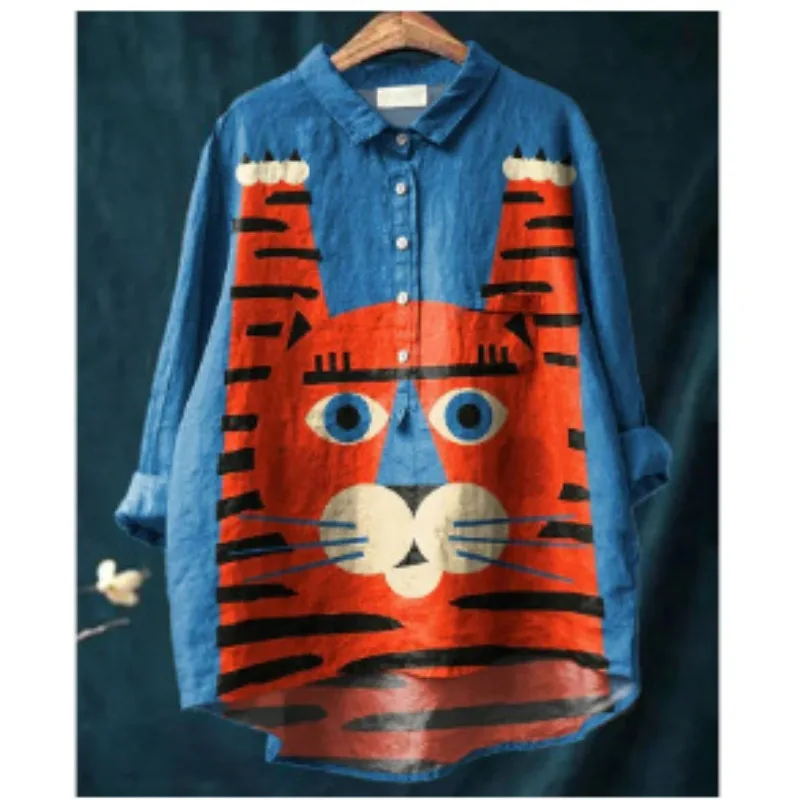 Popular Tops Summer Men's and Women's Same Amazon Individuality Loose Printing Round Neck Casual