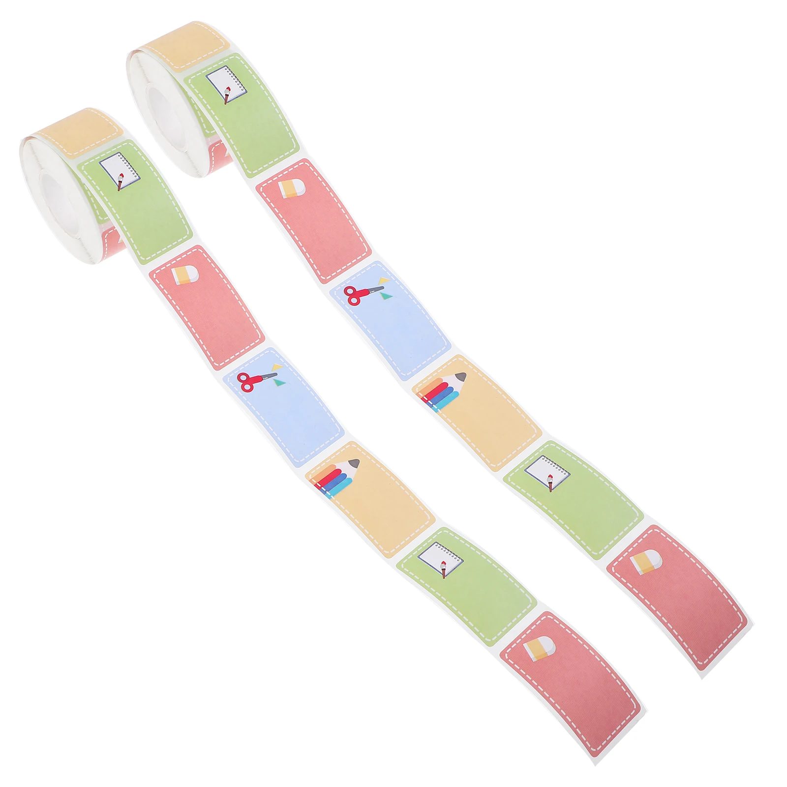 

2 Rolls Colorful Name Stickers Unisex Reusable Adhesive Labels For Bottles Clothing Daycare Preschool Supplies