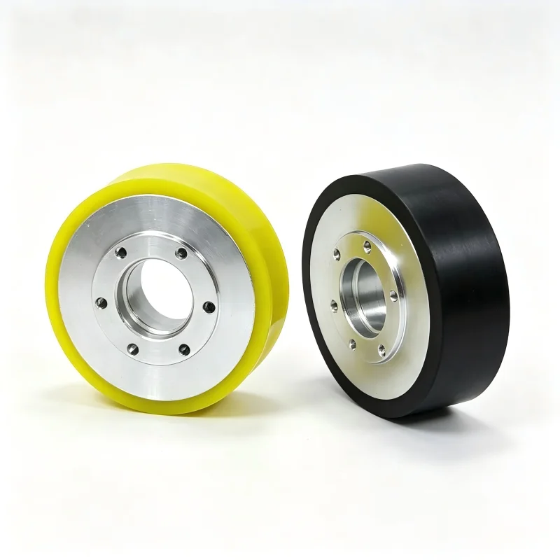 Roulettes de guidage industrielles en aluminium sur mesure avec revêtement PU, roulettes en caoutchouc à roulement à billes anti-dérivation pour positionnement
