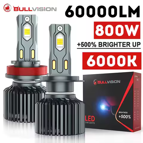 BULLVISION G3 H7 LED 60000LM Canbus Headlight Bulbs H4 H11 H8 H9 H1 HB3 9005 9006 HB4 9012 HIR2 Fog Lights 6000K CSP Hi/lo Beam