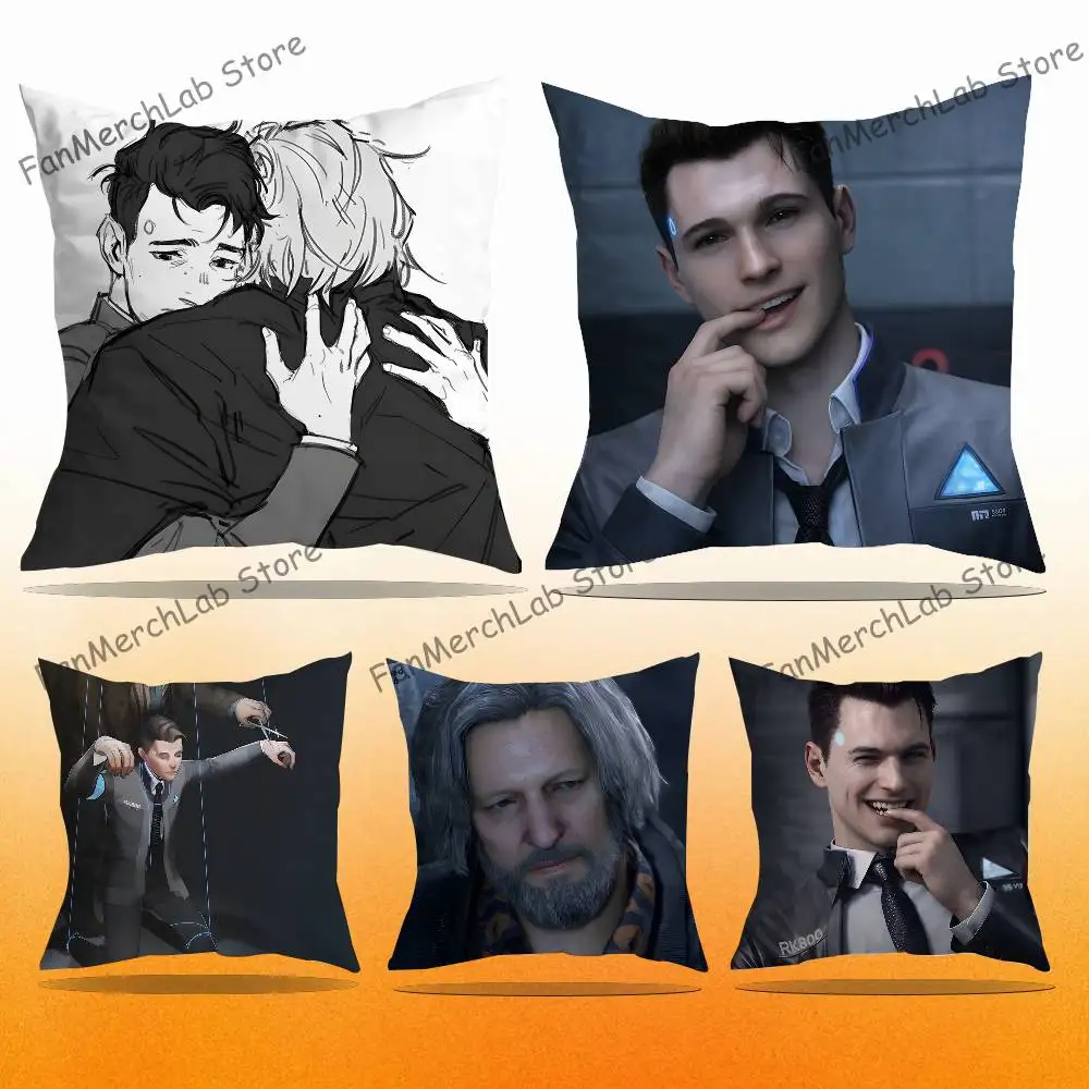 

C-Connor Hug D-Detroit Pillow Covers Cartoon Sofa Decorative Home Double-sided Printing Short Plush Cute Cushion Cover