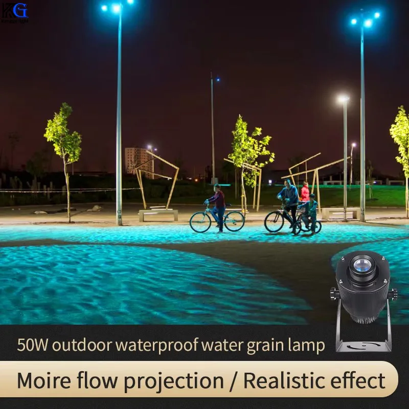 50W Led Waterproof Water Wave Light Dynamic Projection Waterproof Water Wave Pattern Light Ocean Waves Light For Outdoor Park