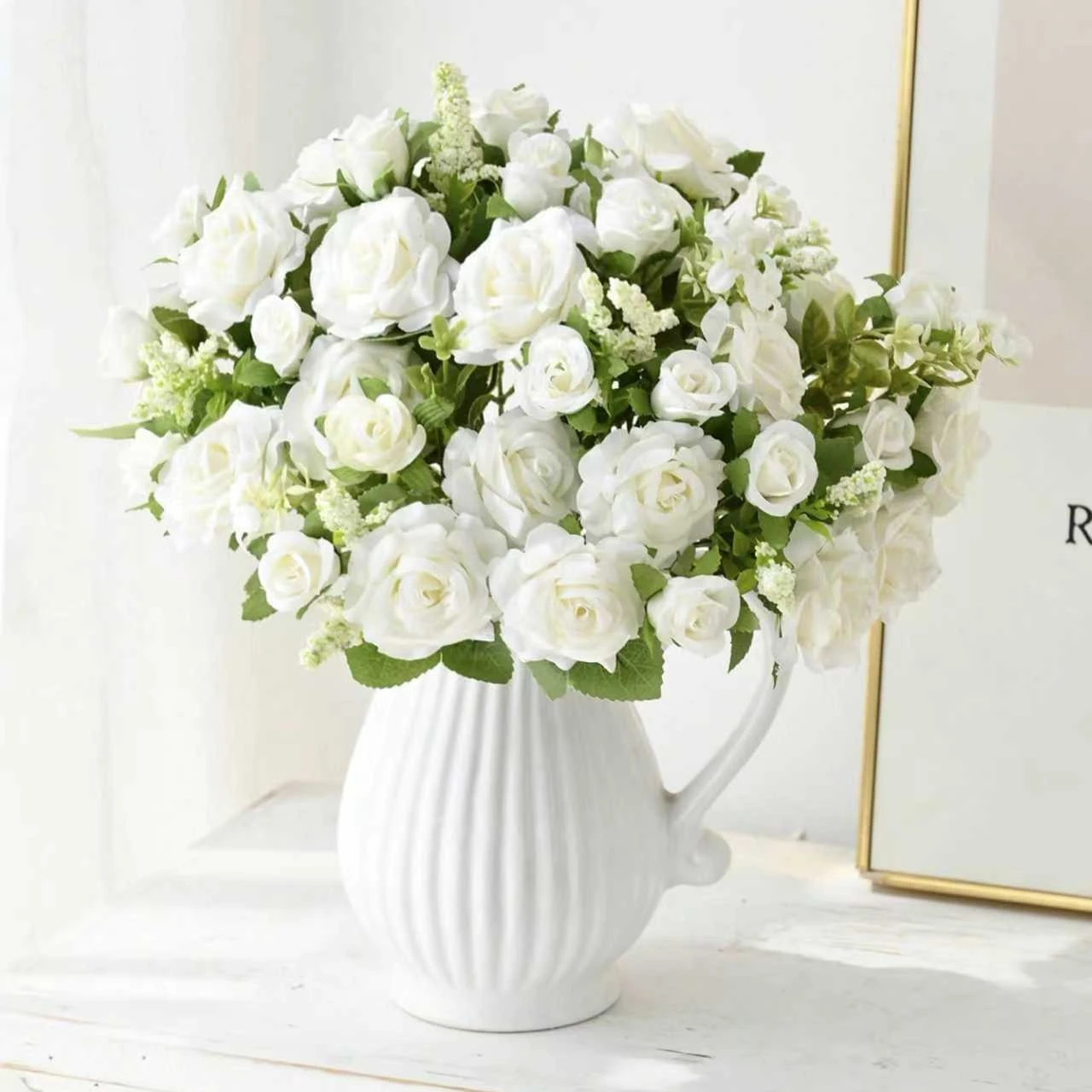 Künstliche Blume Seidenrose Heim Büro Party Vasendekoration Garten im Freien Valentinstag Braut Hochzeitsstrauß DIY Geschenk Requisite – Detail 5