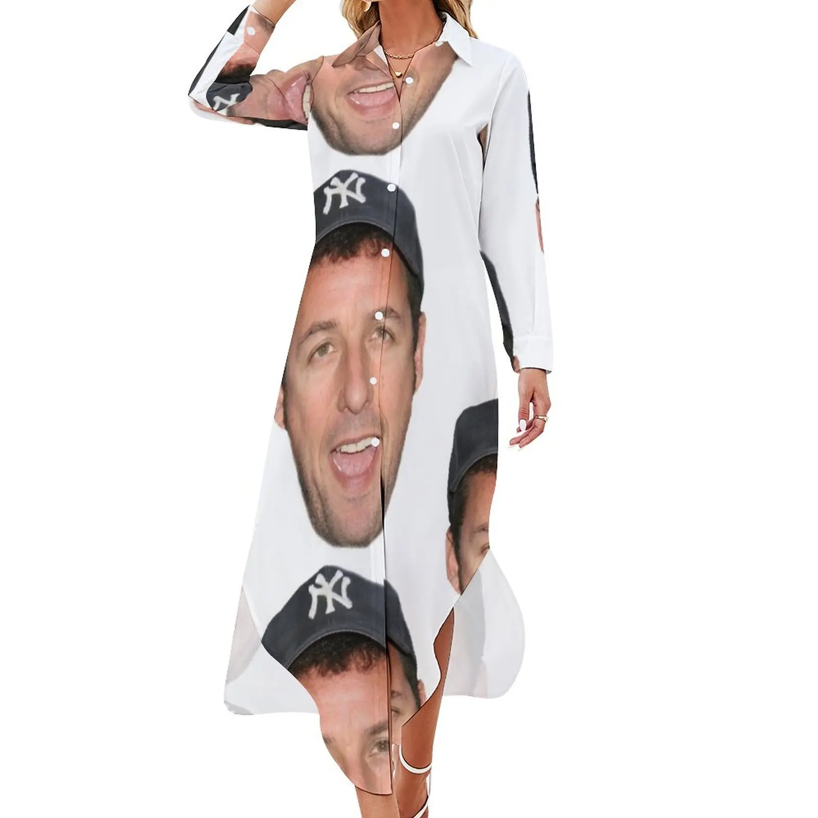 

Adam Sandler's Face Long Sleeved Shirt Dress summer dresses luxury woman party dress luxury dresses purple dress