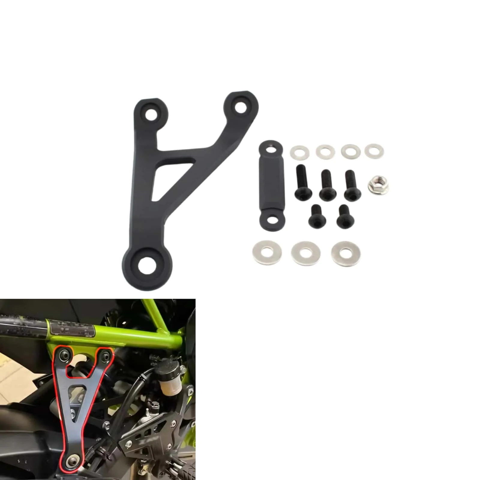 Motorcycle Accessories Rear Foot Rest Blanking Plate Fit For Kawasaki Z900 Z 900 2017-2024 Exhaust Bracket Holder Hanger