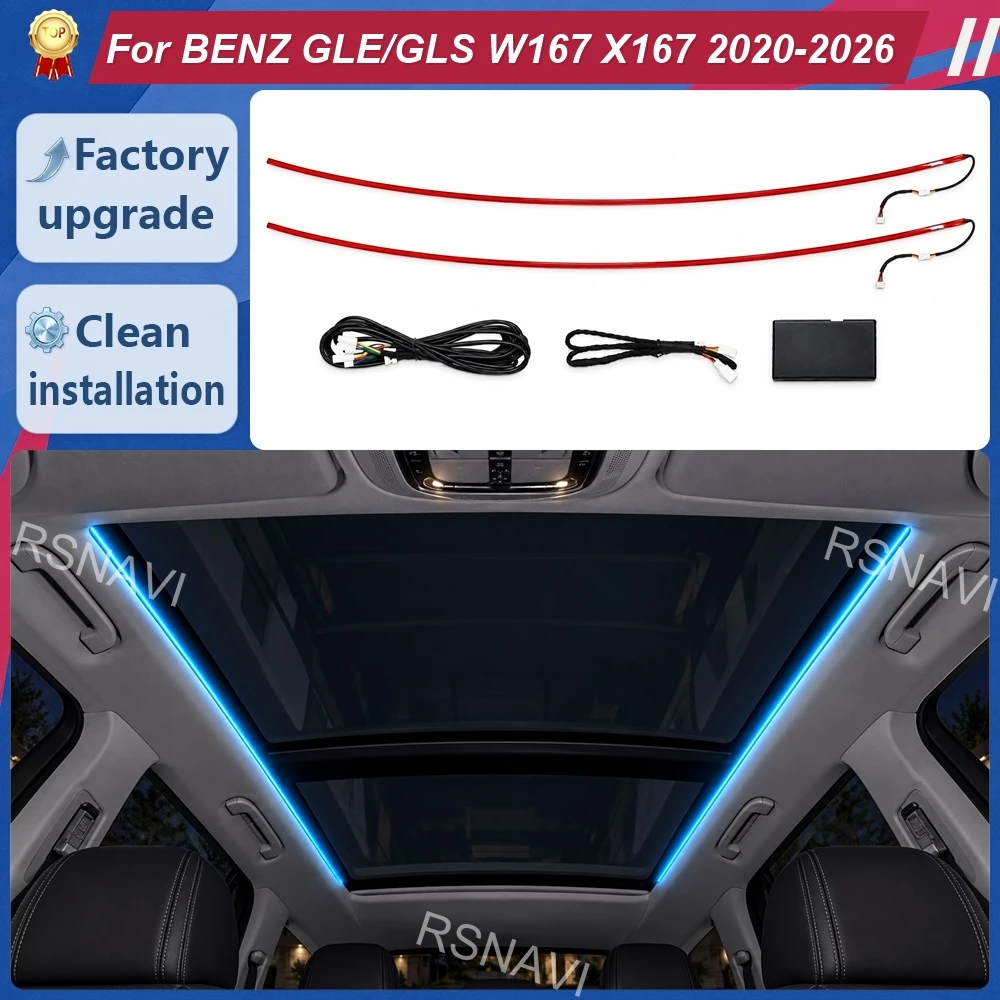 Sunroof Ambient Lights for Mercedes-Benz GLE W167 GLS X167 2020-2026 Roof Window Surround Lighting Interior Retrofit Accessories