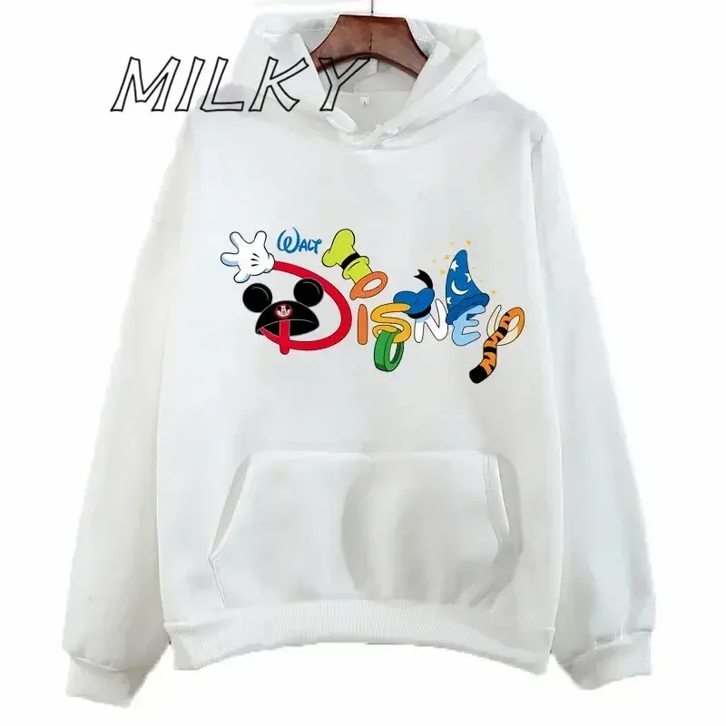 Mickey Hoodie Printed Women Casual Fashion Hooded Shirt Long Sleeves Halloween Pullover Sweatshirts Oversized Unisex Clothing