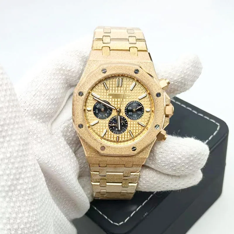 

Fully automatic mechanical gold placer three-eye multi-function men's watch mechanical watch waterproof