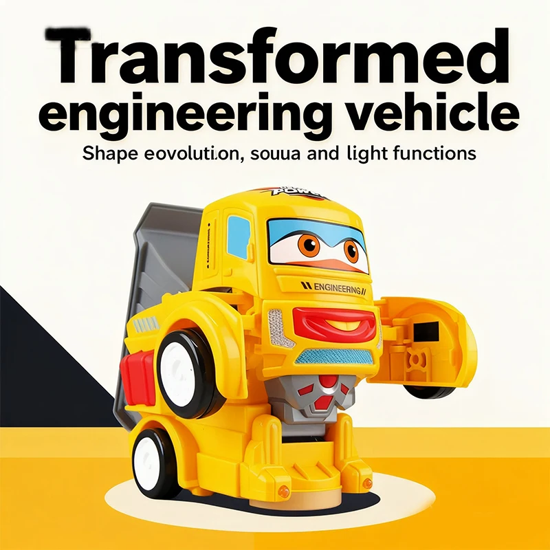 ของเล่นหุ่นยนต์รถยนต์แปลงร่างได้สำหรับเด็กพร้อมไฟสีสันสดใสและดนตรี - ของขวัญวันหยุดแสนสนุกสำหรับคริสต์มาส
