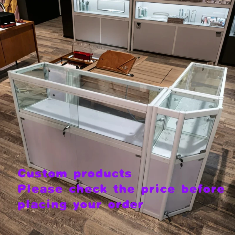 custom.Smoke Shop Display Table Glass Showcases Effective Product Presentation