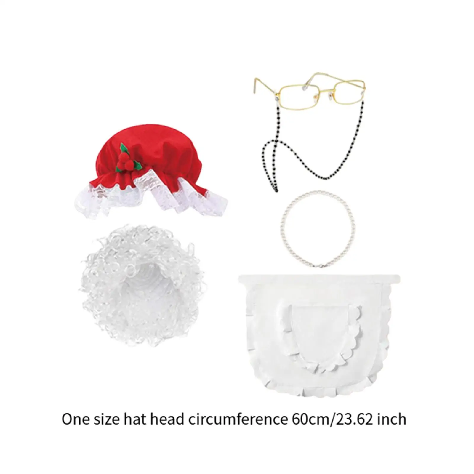 Sra papai noel peruca sra noel conjunto de fantasia: engraçado vestir-se peruca de cabelo encaracolado com óculos para férias role play festa cosplay