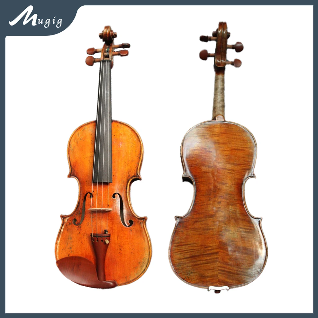 Master Antique Hand Oil Acoustic Violin European Spruce Top Maple Back 바이올린 كمان Violon 4/4 Size Violino IPE Bow Bridge Case SET