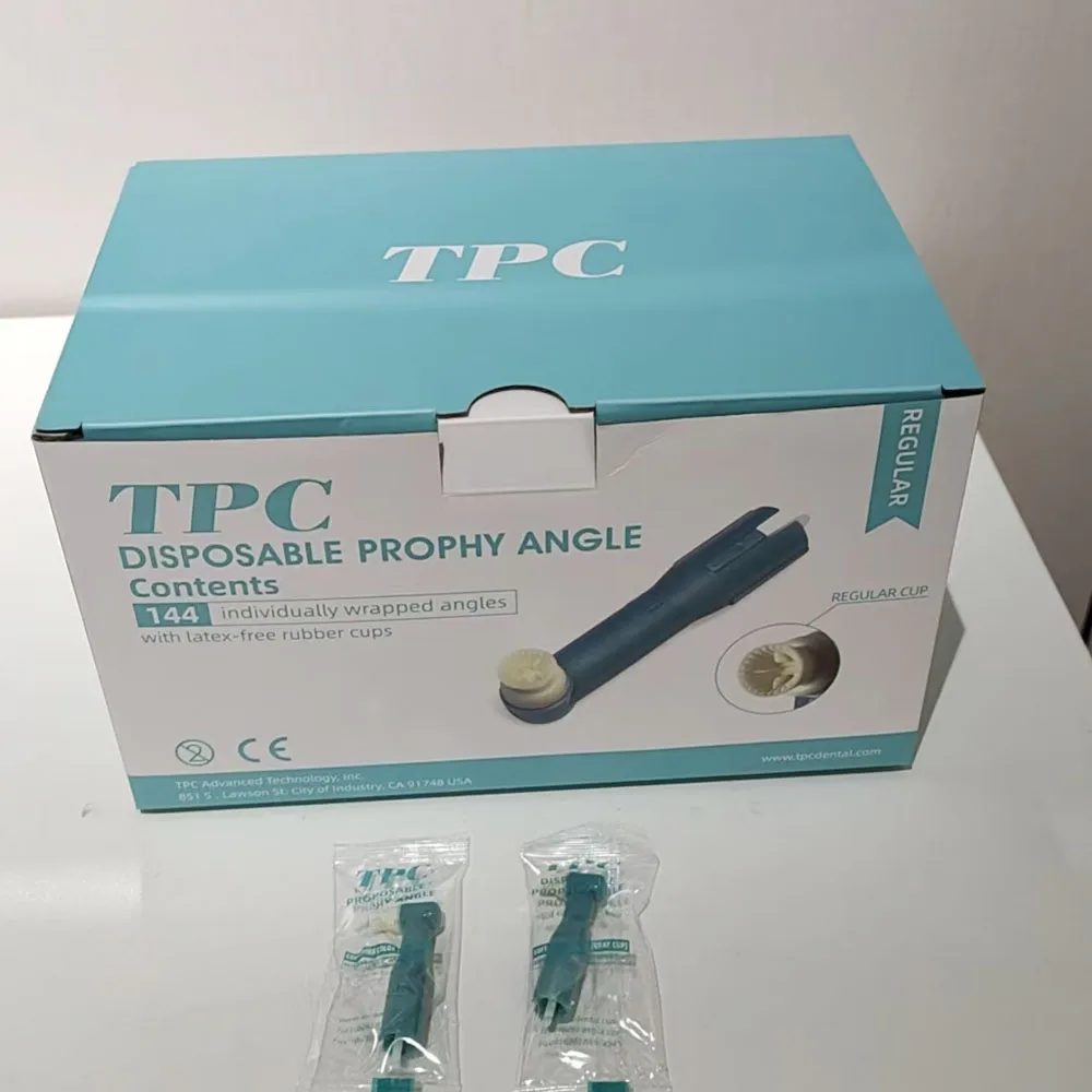 TPC Latex free Individually packaged Disposable Prophy Angles Soft Red and Firm Blue 144pcs/box