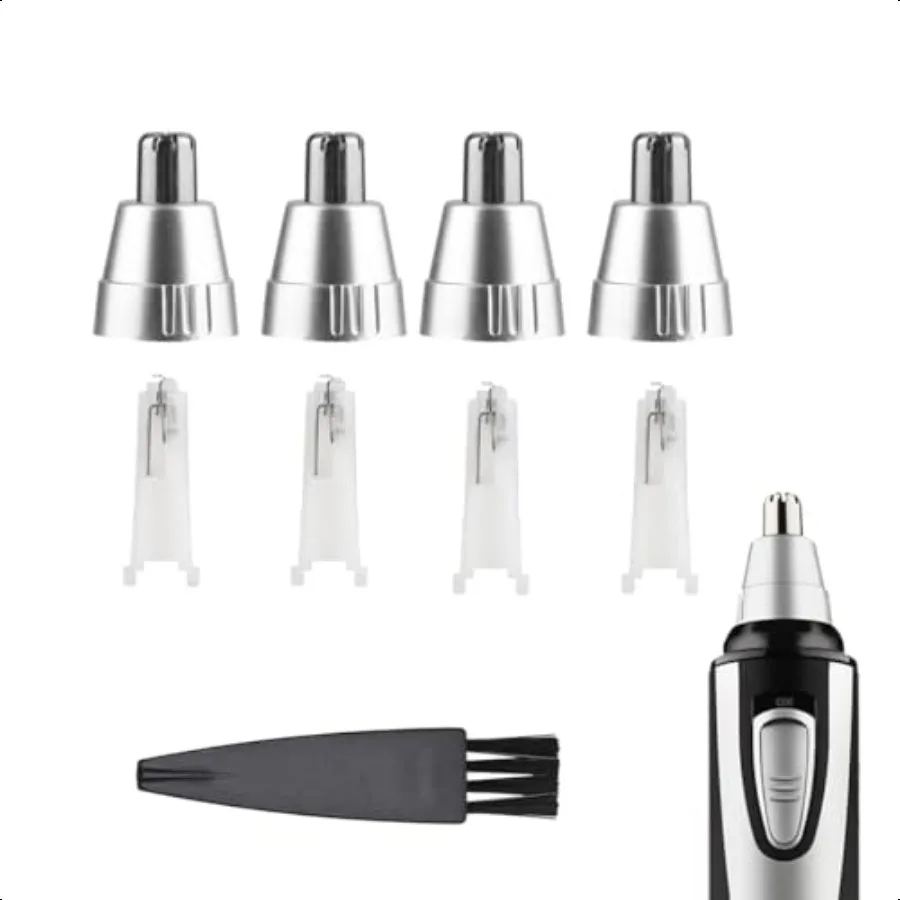 

4 Pcs Replacement Heads Compatible with Ear and Nose Hair Trimmer Clipper as The Photo ShowInclude a Cleaning Brush