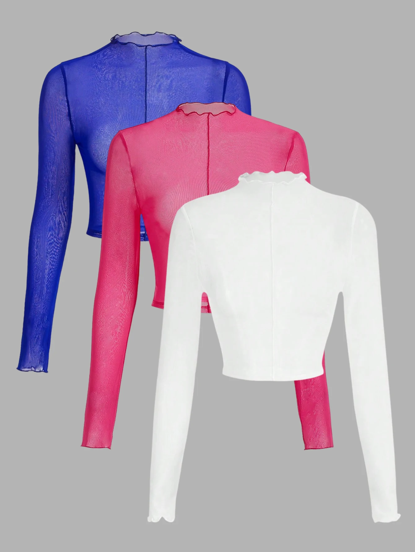 

New solid color casual long-sleeved T-shirt three-piece set