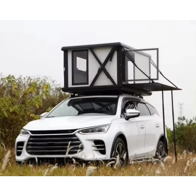 2025 New Aluminum Hard Shell Roof Tent Outdoor Camping Large Size Roof Tent！