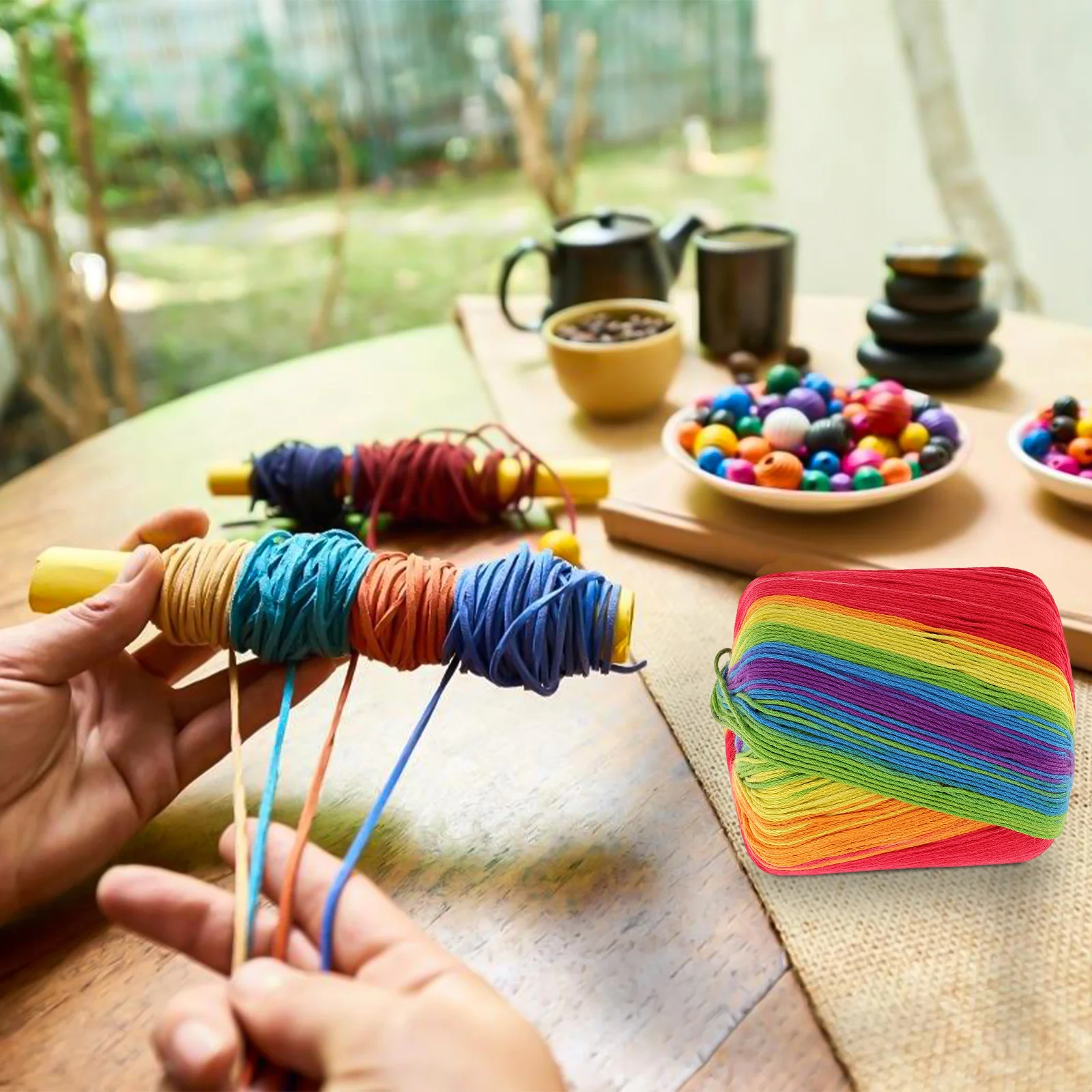 

2pcs 2 Rolls Rainbow Cotton Thread Thicken Soft Washable Diy Crochet Knitting Yarn For Sweater Scarf Hat Craft Material