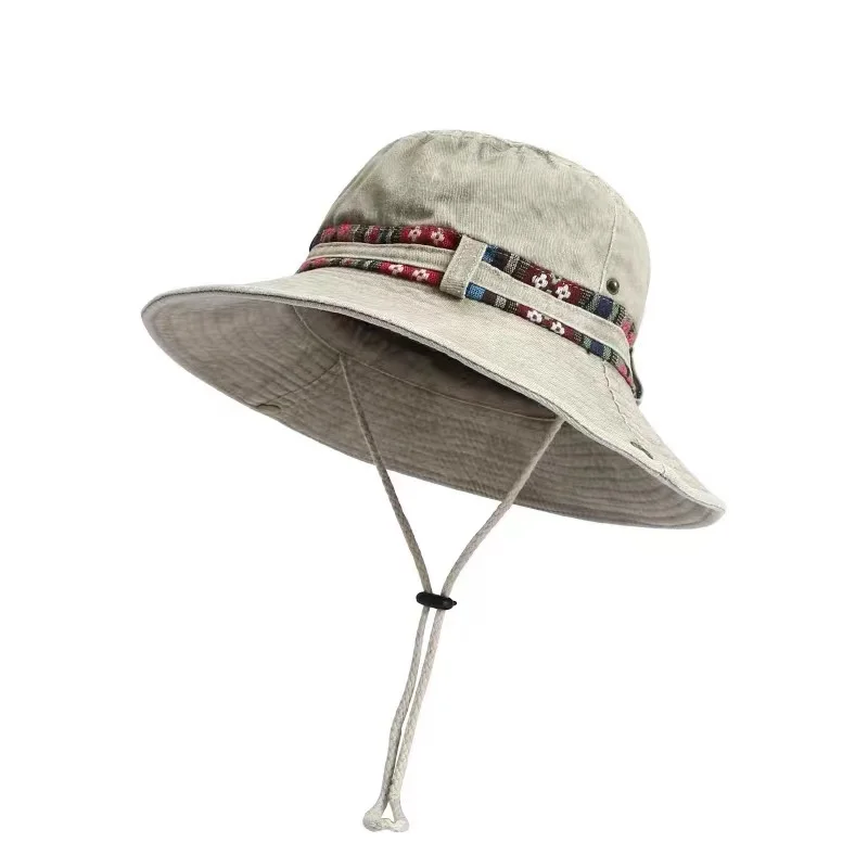 Sombrero de pescador de algodón puro para hombre y mujer, gorra para el sol al aire libre, para escalada de montaña, visera para el sol, ocio,