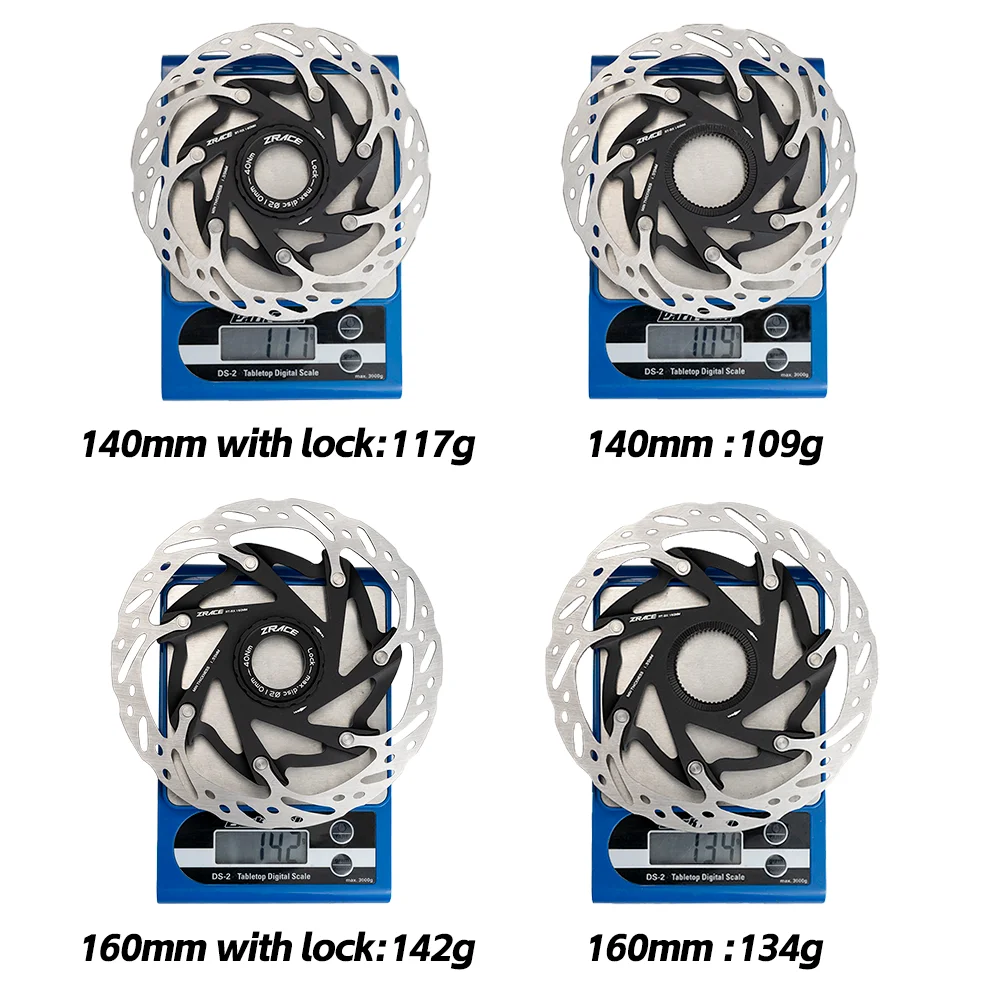 ZRACE RT-RX 센터 잠금 디스크 로터, 초경량 강력한 방열 플로팅 로터 140mm 160mm 도로 디스크 브레이크